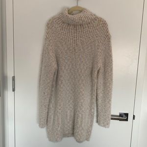 Multi-colored dot sweater dress